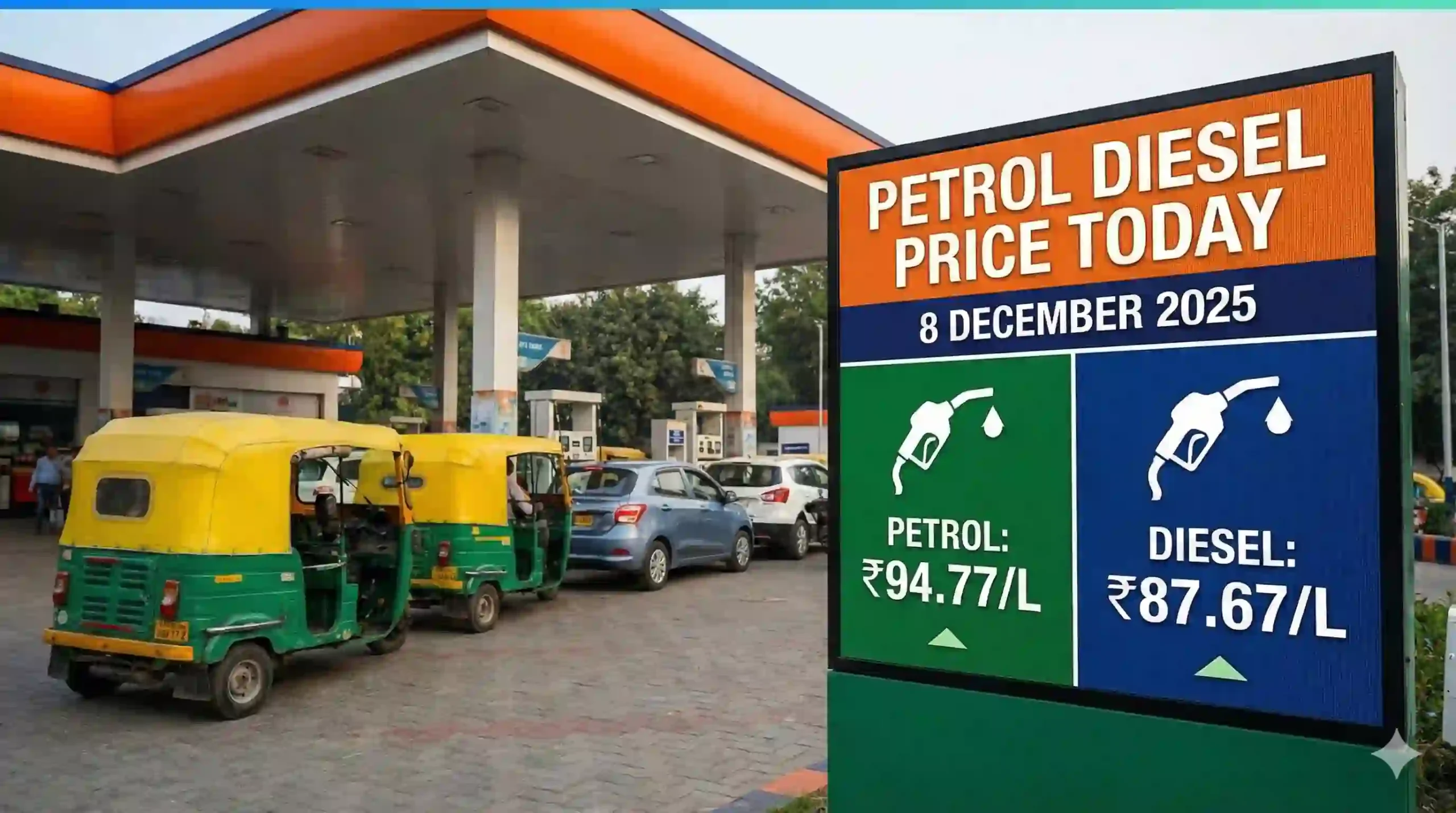 Petrol Diesel Price Today 8 Dec 2025: कच्चे तेल में नरमी के बीच पेट्रोल-डीजल के नए रेट जारी, चेक करें अपने शहर का भाव